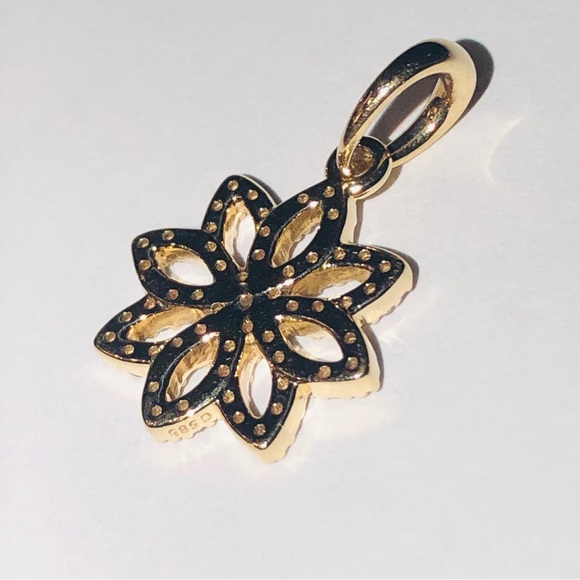 Authentic Pandora Solid 14k Gold Lace Botanique Floral Charm G585 Ale NWT - Picture 7 of 11